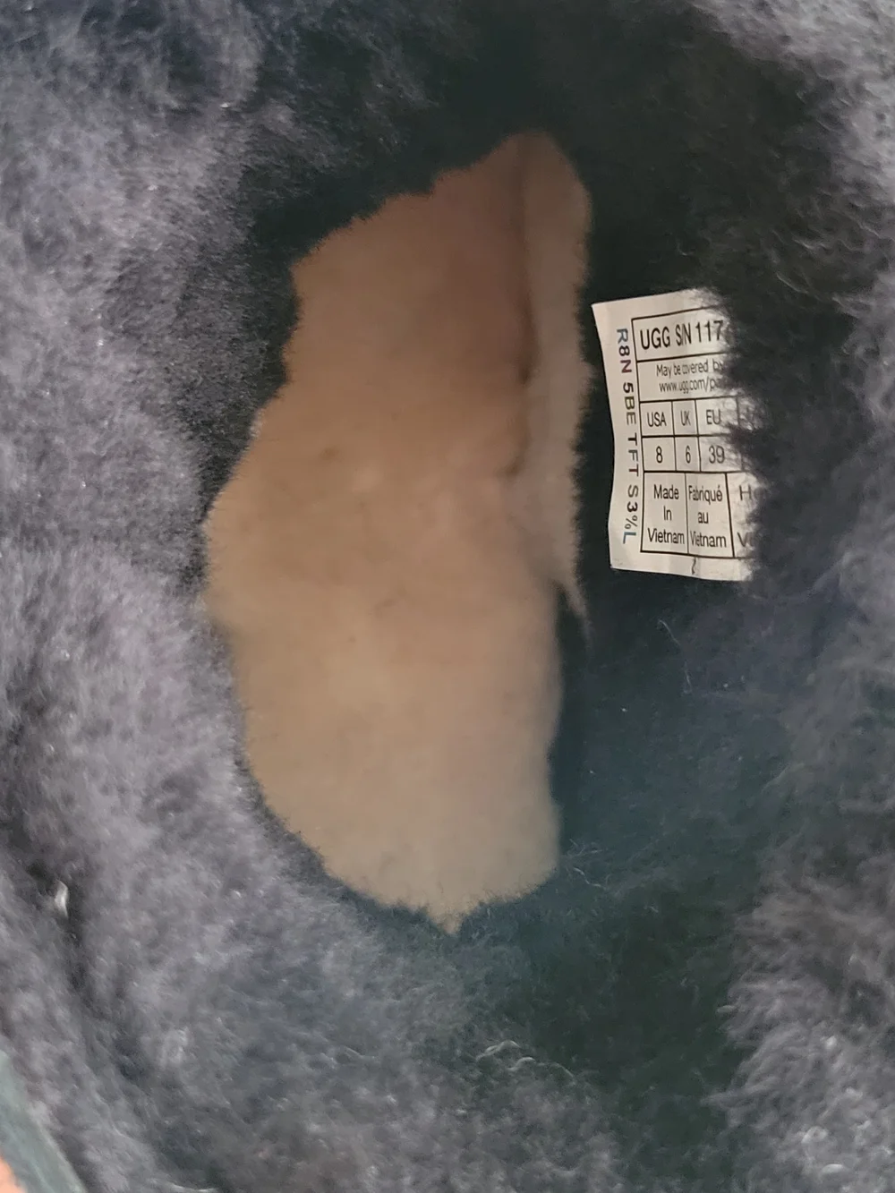 UGG added lining note